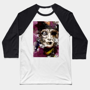 Venice Carnival. Violet Flower Mask Baseball T-Shirt